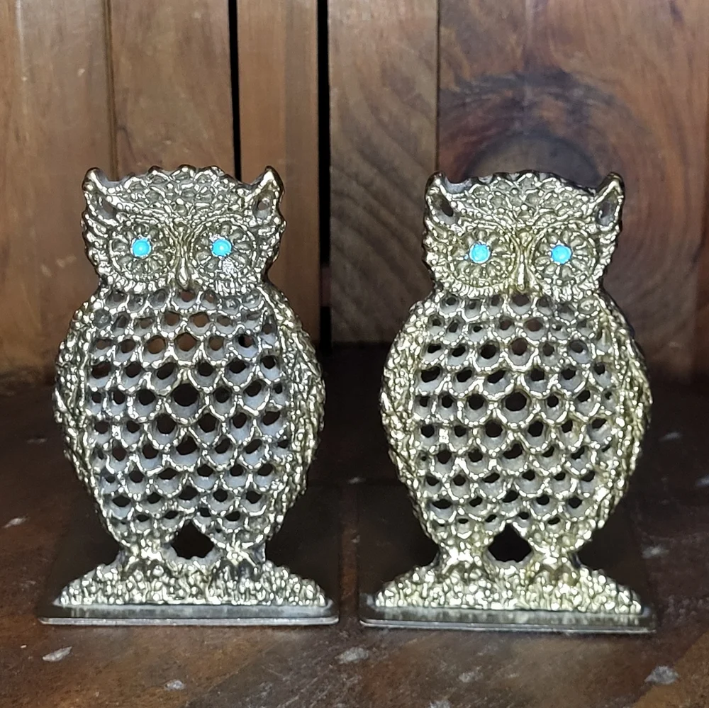 Gold Tone Owl Bookends - Picture 14 of 15